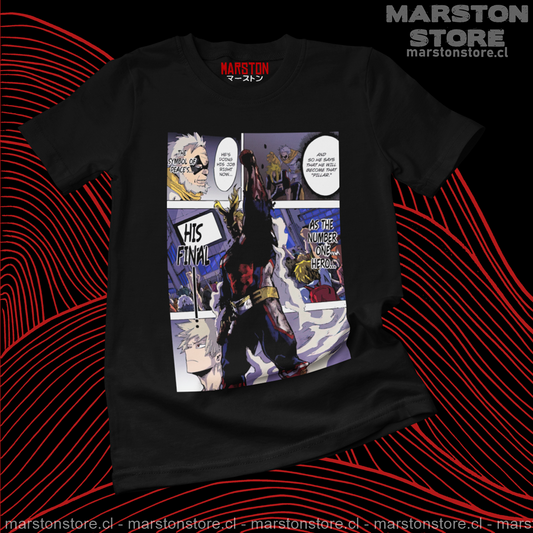 Polera negra de Boku no Hero Academia (My Hero Academia) con All Might