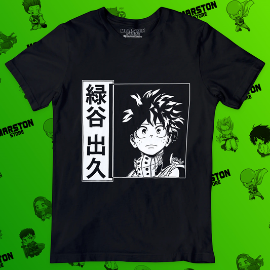 Polera negra de Boku no Hero Academia (My Hero Academia) con diseño anime