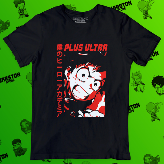 Polera negra de Boku no Hero Academia (My Hero Academia) con diseño anime