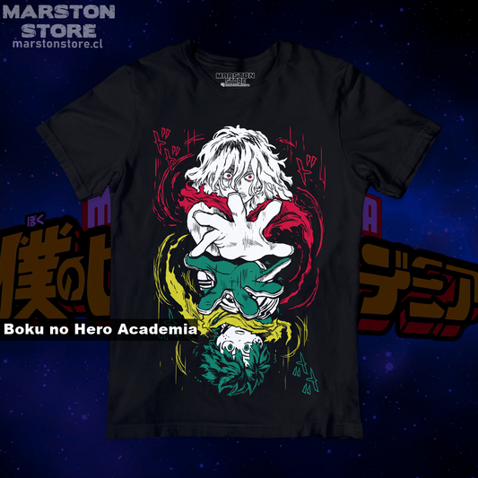 Polera negra de Boku no Hero Academia (My Hero Academia) con diseño anime