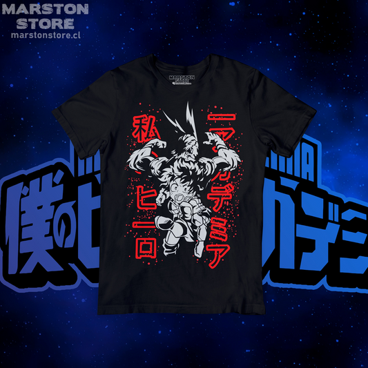 Polera negra de Boku no Hero Academia (My Hero Academia) con diseño anime