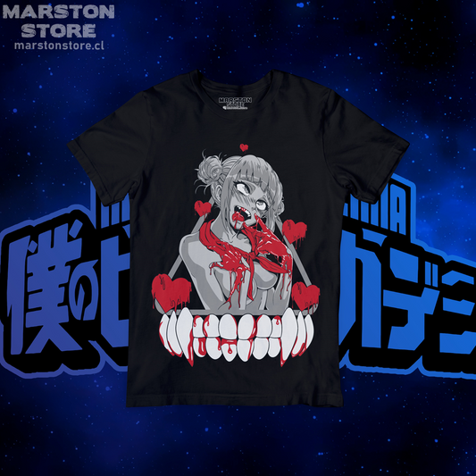 Polera negra de Boku no Hero Academia (My Hero Academia) con diseño anime