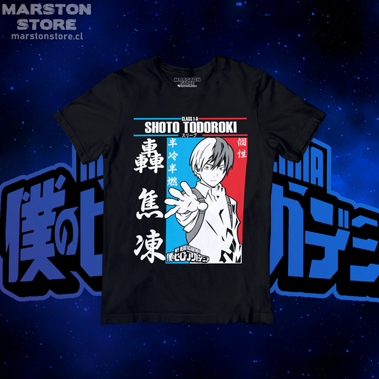 Polera negra de Boku no Hero Academia (My Hero Academia) con diseño anime