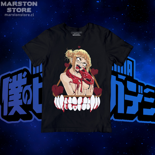 Polera negra de Boku no Hero Academia (My Hero Academia) con diseño anime