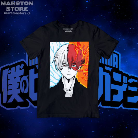 Polera negra de Boku no Hero Academia (My Hero Academia) con diseño anime