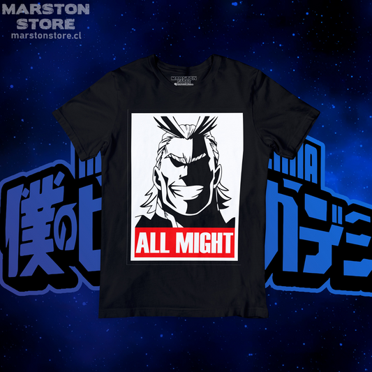 Polera negra de Boku no Hero Academia (My Hero Academia) con diseño anime