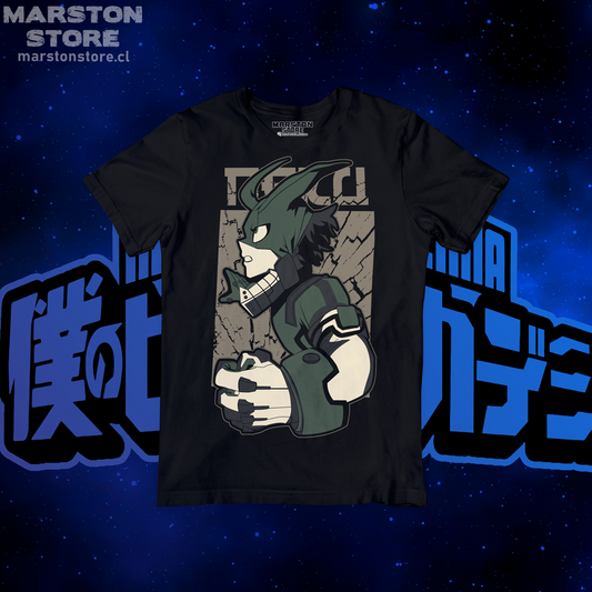 Polera negra de Boku no Hero Academia (My Hero Academia) con diseño anime