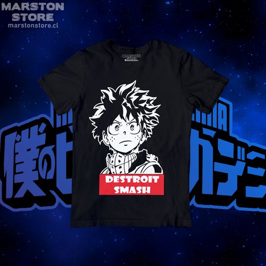 Polera negra de Boku no Hero Academia (My Hero Academia) con diseño anime