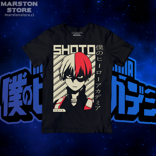 Polera negra de Boku no Hero Academia (My Hero Academia) con diseño anime