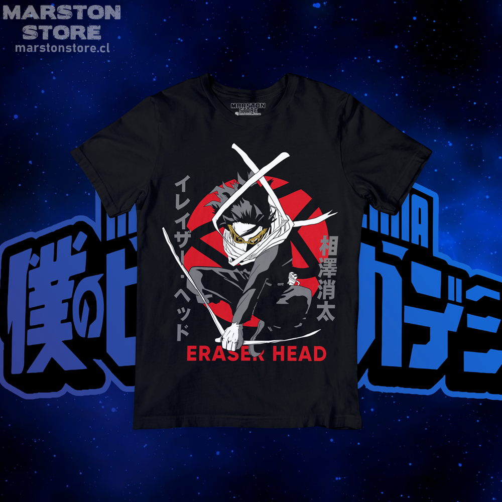 Polera negra de Boku no Hero Academia (My Hero Academia) con diseño anime