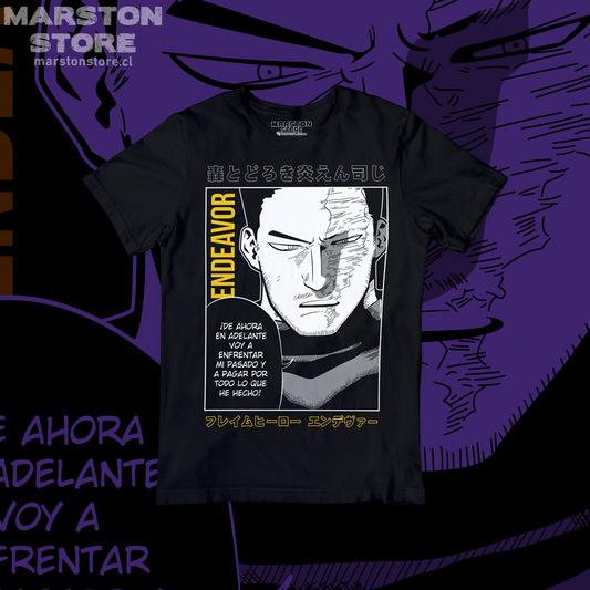 Polera negra de Boku no Hero Academia (My Hero Academia) con diseño anime