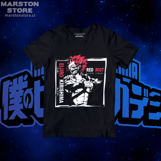 Polera negra de Boku no Hero Academia (My Hero Academia) con diseño anime