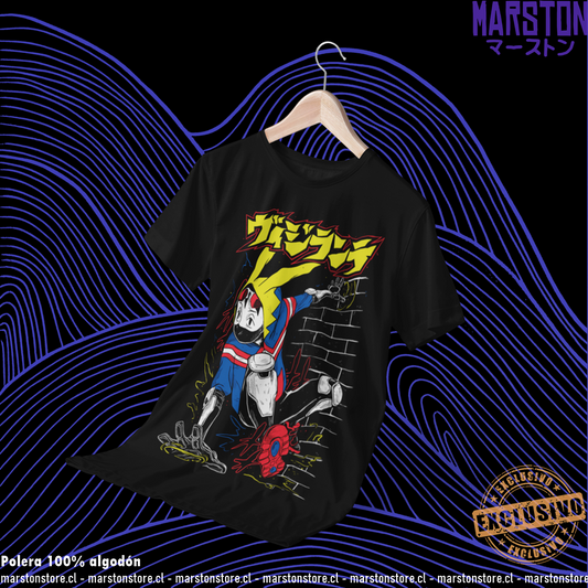 Polera negra de Boku no Hero Academia (My Hero Academia) con diseño anime