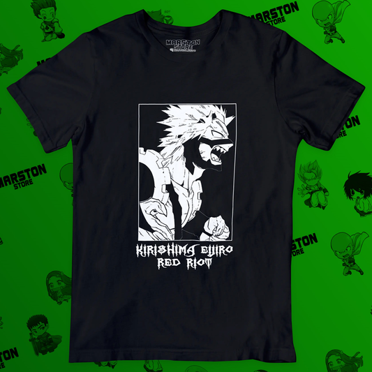 Polera negra de Boku no Hero Academia (My Hero Academia) con Eijiro Kirishima (Red Riot)