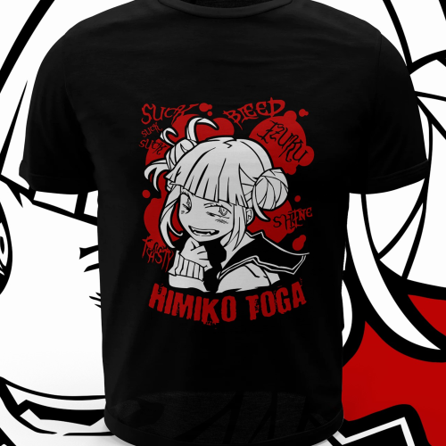 Polera negra de Boku no Hero Academia (My Hero Academia) con Himiko Toga