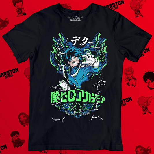 Polera negra de Boku no Hero Academia (My Hero Academia) con Izuku Midoriya