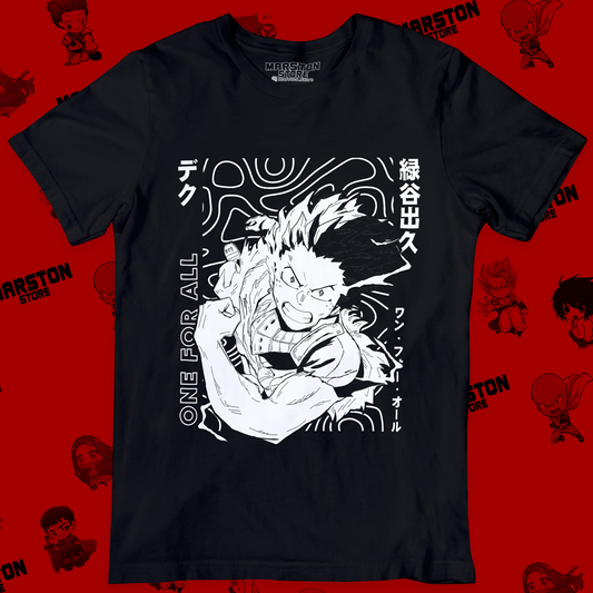 Polera negra de Boku no Hero Academia (My Hero Academia) con Izuku Midoriya