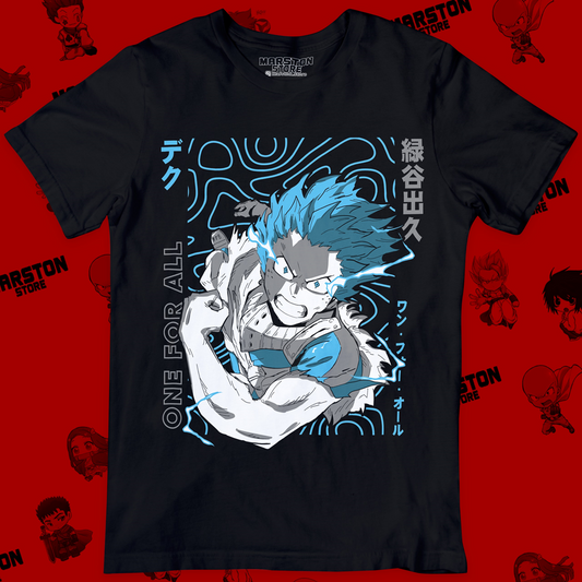 Polera negra de Boku no Hero Academia (My Hero Academia) con Izuku Midoriya