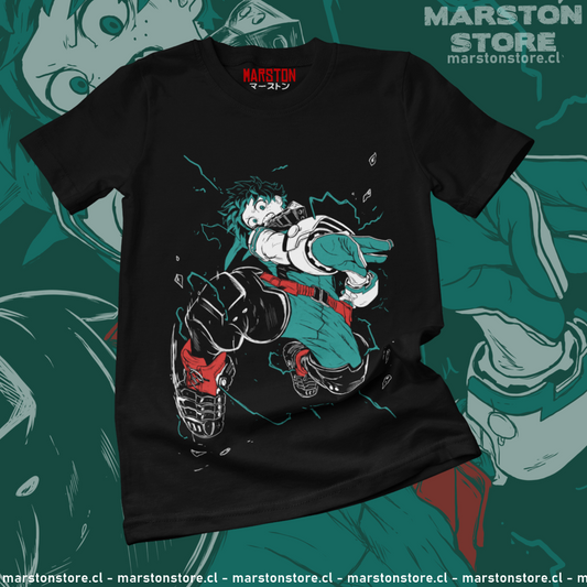 Polera negra de Boku no Hero Academia (My Hero Academia) con Izuku Midoriya
