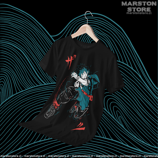 Polera negra de Boku no Hero Academia (My Hero Academia) con Izuku Midoriya