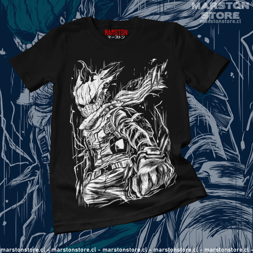 Polera negra de Boku no Hero Academia (My Hero Academia) con Izuku Midoriya en diseño Vigilante
