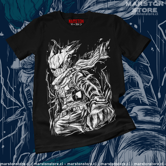 Polera negra de Boku no Hero Academia (My Hero Academia) con Izuku Midoriya en diseño Vigilante