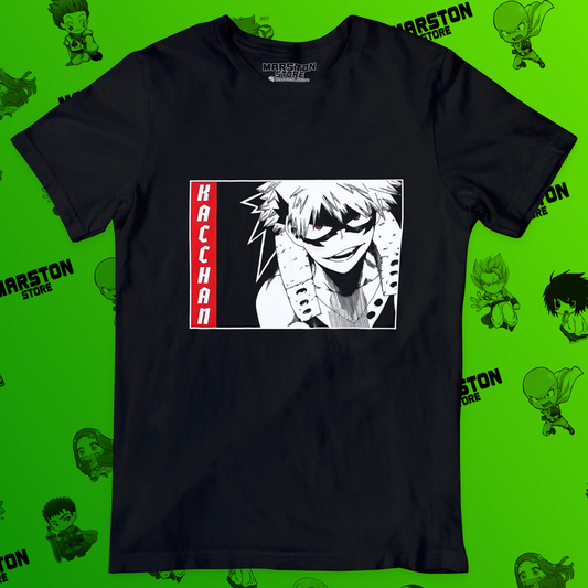 Polera negra de Boku no Hero Academia (My Hero Academia) con Katsuki Bakugo