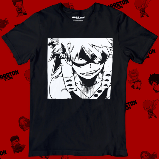 Polera negra de Boku no Hero Academia (My Hero Academia) con Katsuki Bakugo