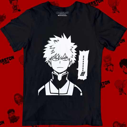 Polera negra de Boku no Hero Academia (My Hero Academia) con Katsuki Bakugo