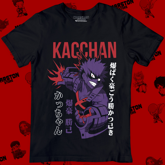 Polera negra de Boku no Hero Academia (My Hero Academia) con Katsuki Bakugo