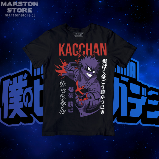Polera negra de Boku no Hero Academia (My Hero Academia) con Katsuki Bakugo