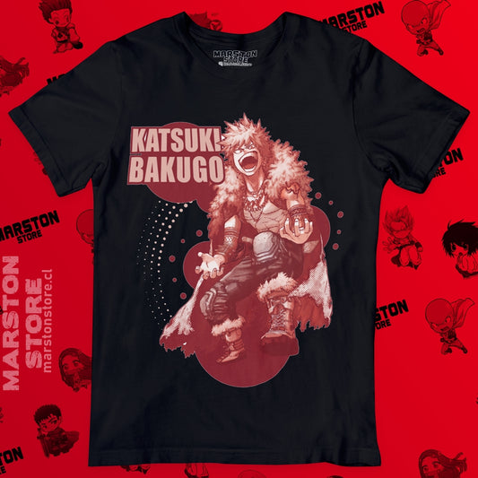 Polera negra de Boku no Hero Academia (My Hero Academia) con Katsuki Bakugo