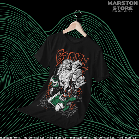 Polera negra de Boku no Hero Academia (My Hero Academia) con Katsuki Bakugo