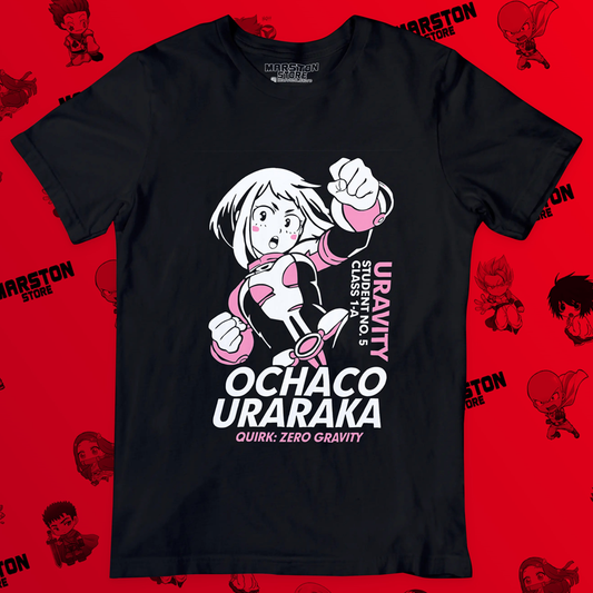 Polera negra de Boku no Hero Academia (My Hero Academia) con Ochaco Uraraka
