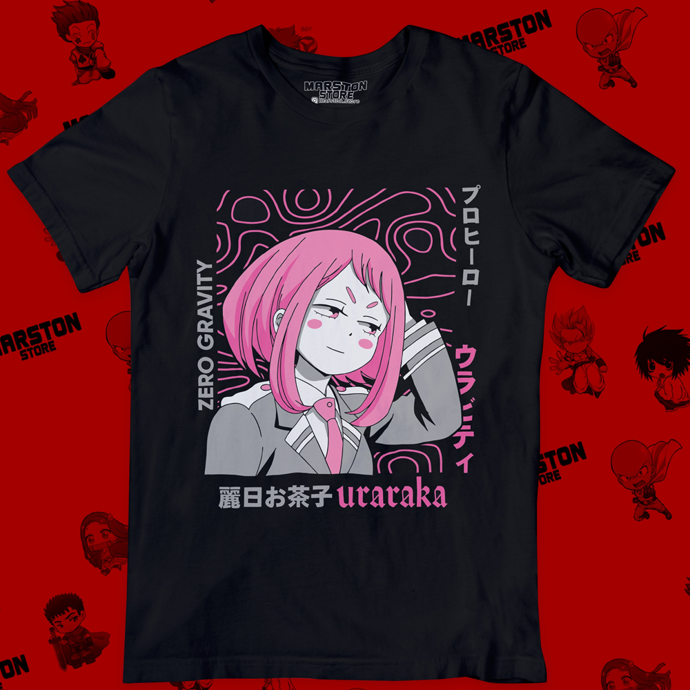 Polera negra de Boku no Hero Academia (My Hero Academia) con Ochaco Uraraka