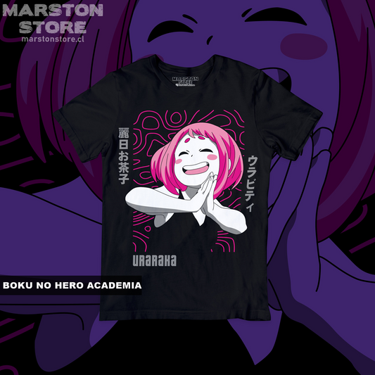 Polera negra de Boku no Hero Academia (My Hero Academia) con Ochaco Uraraka