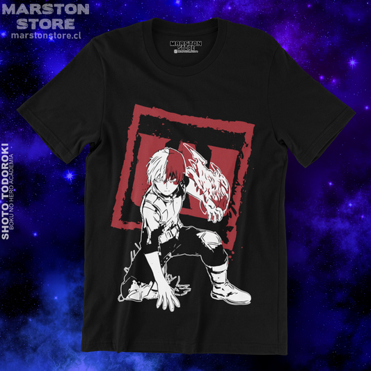 Polera negra de Boku no Hero Academia (My Hero Academia) con Shoto Todoroki