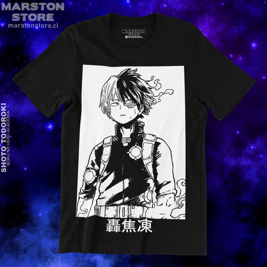 Polera negra de Boku no Hero Academia (My Hero Academia) con Shoto Todoroki
