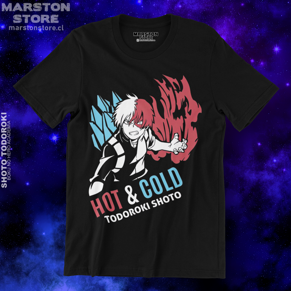 Polera negra de Boku no Hero Academia (My Hero Academia) con Shoto Todoroki
