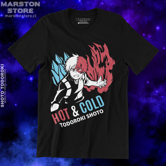 Polera negra de Boku no Hero Academia (My Hero Academia) con Shoto Todoroki