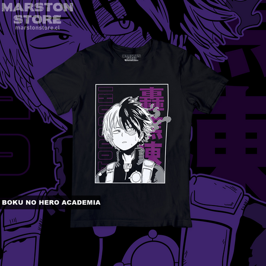 Polera negra de Boku no Hero Academia (My Hero Academia) con Shoto Todoroki