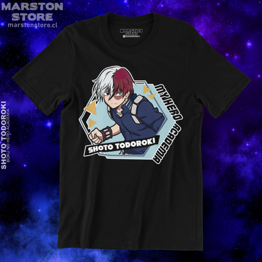 Polera negra de Boku no Hero Academia (My Hero Academia) con Shoto Todoroki