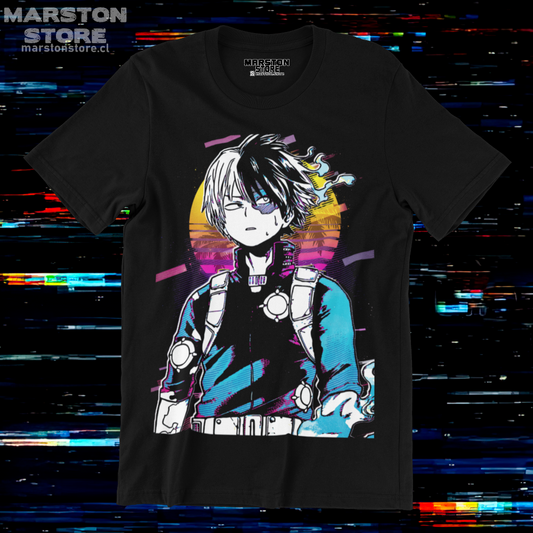 Polera negra de Boku no Hero Academia (My Hero Academia) con Shoto Todoroki
