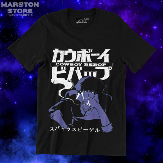Polera negra de Cowboy Bebop con Spike Spiegel