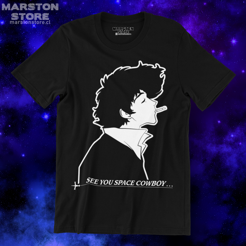 Polera negra de Cowboy Bebop con Spike Spiegel