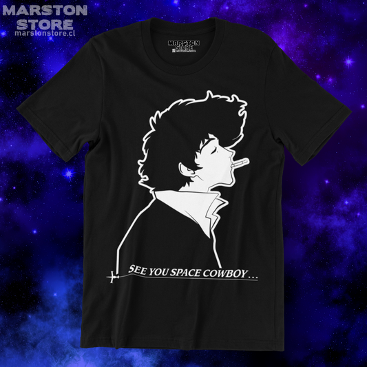Polera negra de Cowboy Bebop con Spike Spiegel