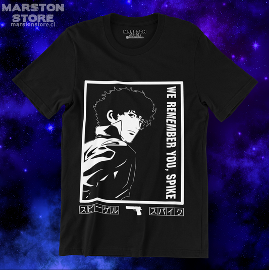 Polera negra de Cowboy Bebop con Spike Spiegel