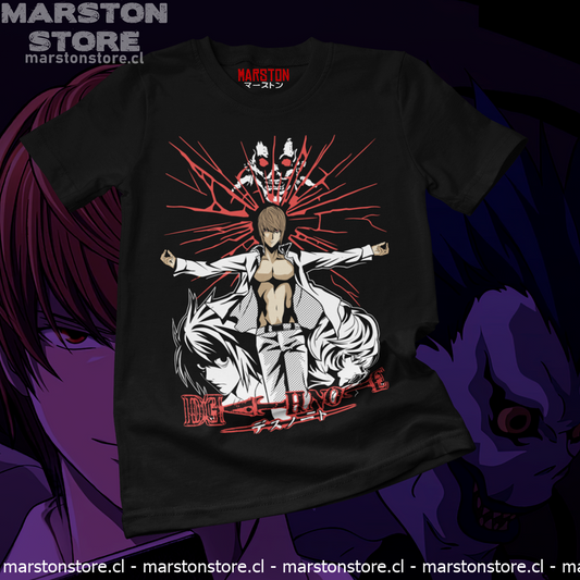 Polera negra de Death Note con Light Yagami y Ryuk