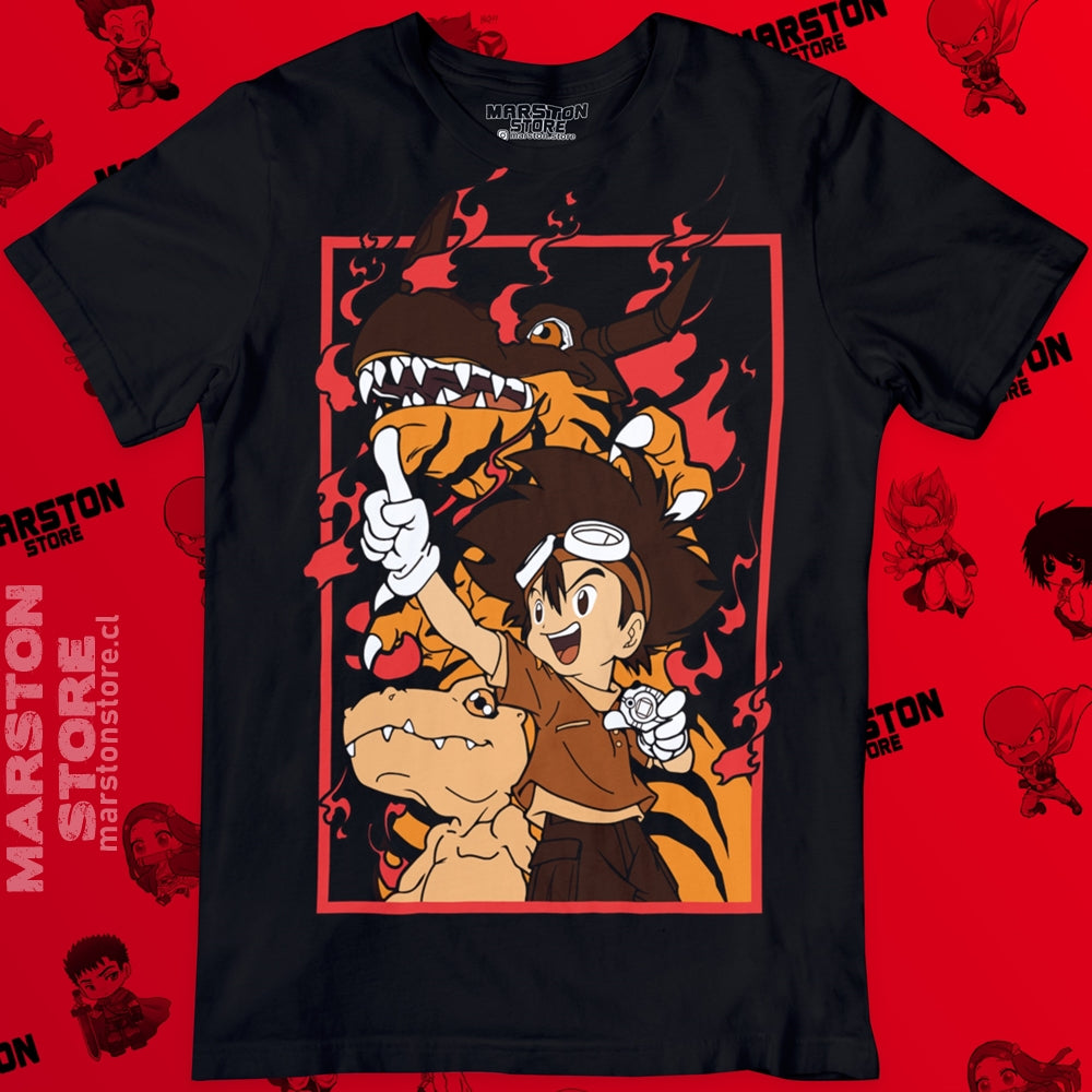 Polera negra de Digimon