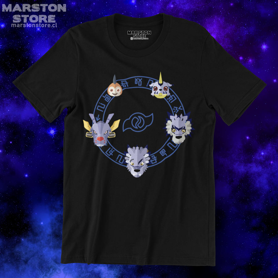 Polera negra de Digimon